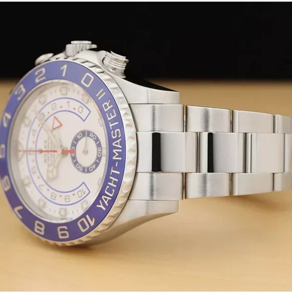 NEW CONDITION ROLEX MENS YACHT MASTER BLUE 44MM WATCH - Picture 4 of 9